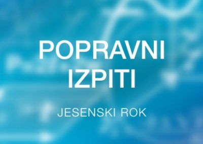 Popravni, dopolnilni, predmetni izpiti (jesenski rok)